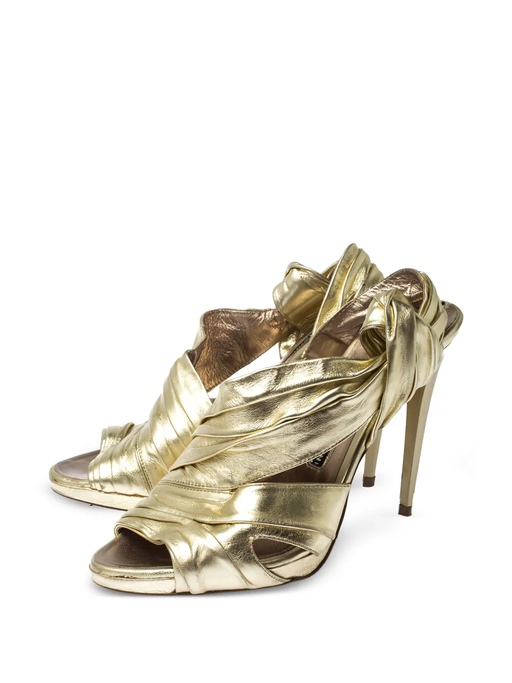 Baldinini 110 mm leren sandalen met hak - Goud