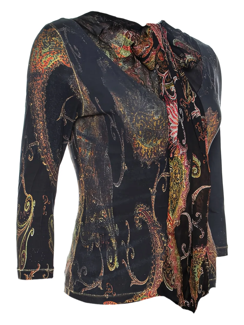 Roberto Cavalli paisley-print tied-neck top | Image 2