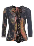 Roberto Cavalli paisley-print tied-neck top - Black
