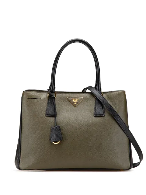 Prada Pre-Owned bolsa satchel Lux Galleria mediana de piel saffiano bicolor 2010-2024