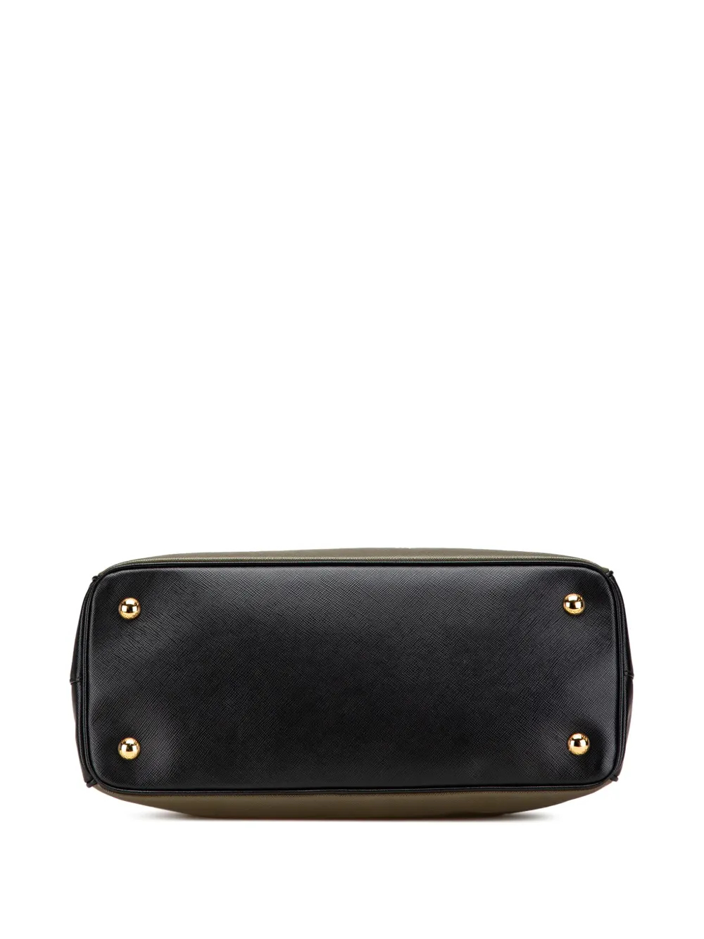 Pre-owned Prada 2010-2024 Medium Saffiano Lux Bicolor Galleria Satchel In Green