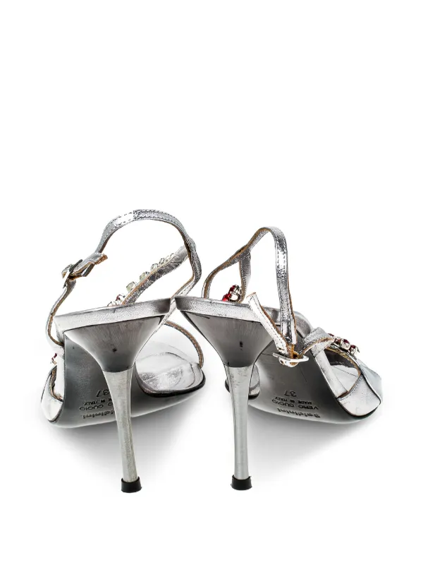 BALDININI サンダル Baldinini 95mm Embellished Slingback Sandals | Silver | FARFETCH