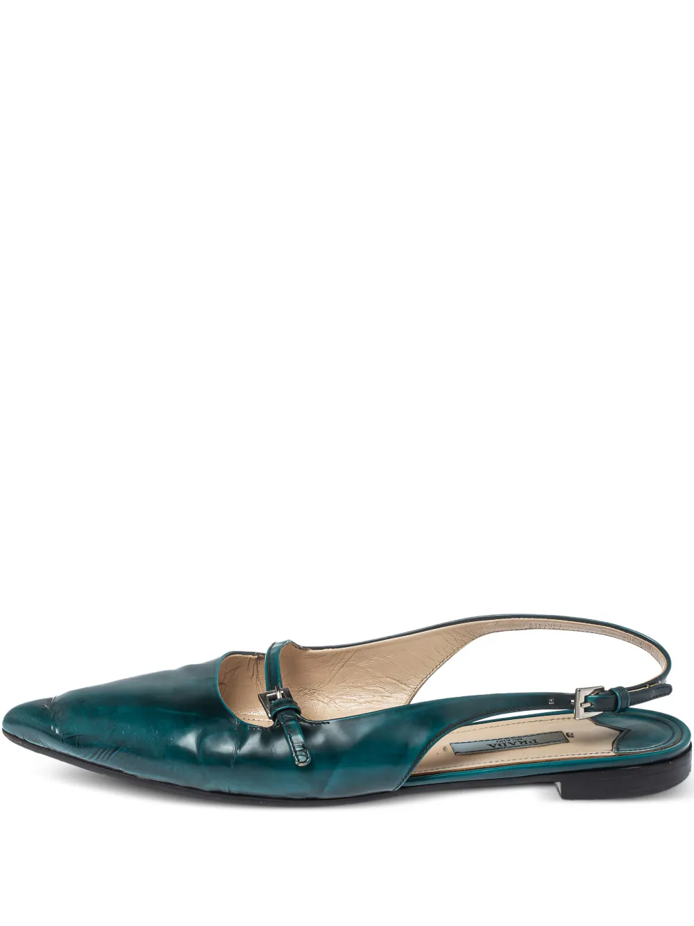 Prada Pre-Owned leather flat pumps | Green | Image 1