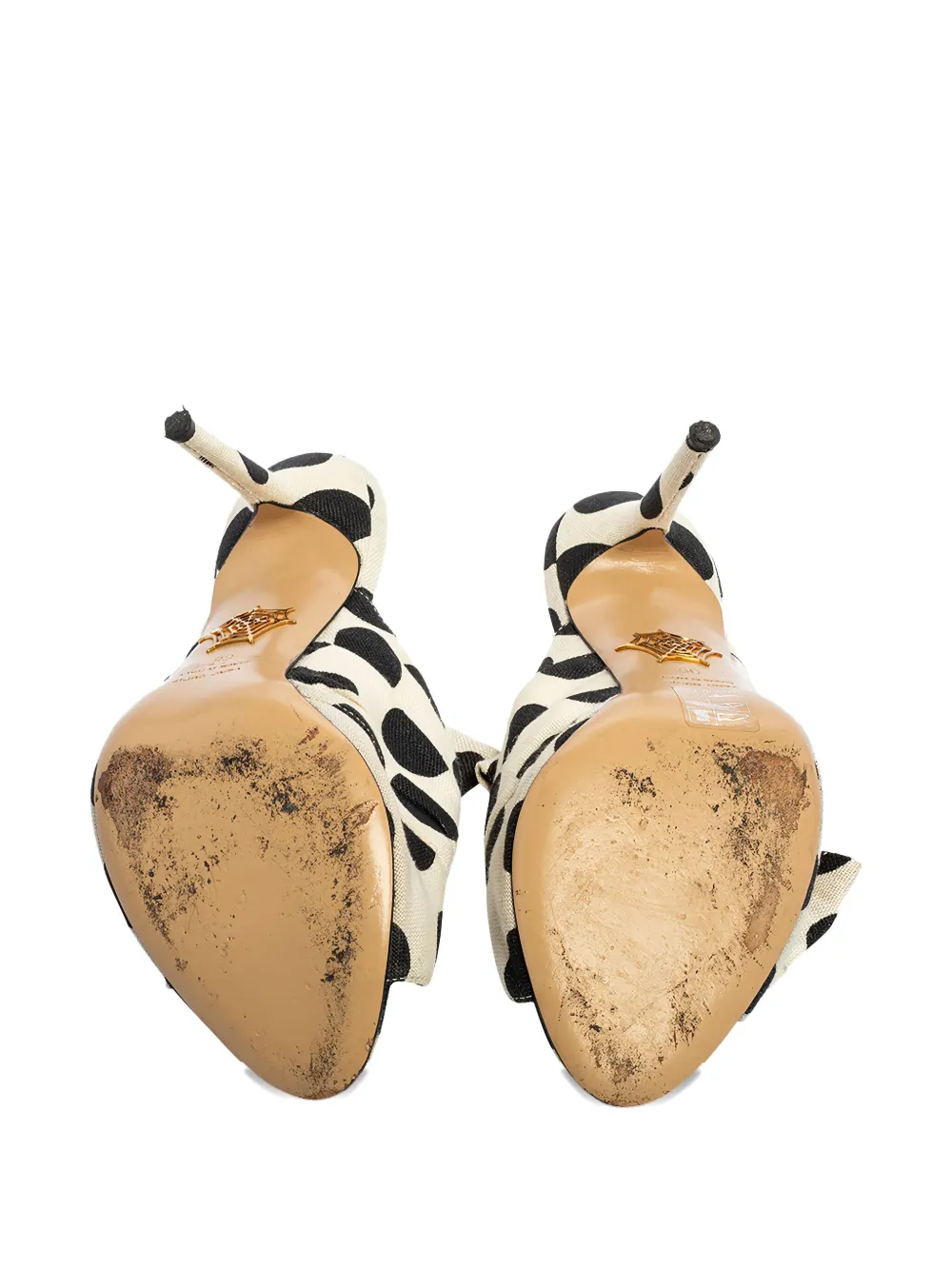 Pre-owned Charlotte Olympia  100mm Polka-dot Bow Sandals