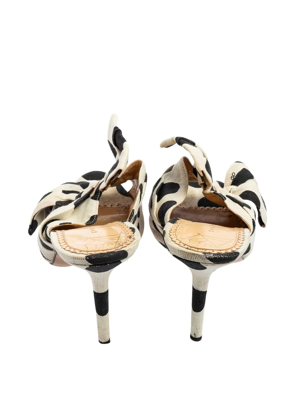 Pre-owned Charlotte Olympia  100mm Polka-dot Bow Sandals