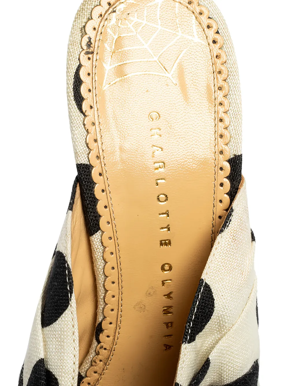 【美品】CHARLOTTE OLYMPIA ドット柄サンダル 36　リボン 美品】CHARLOTTE OLYMPIA ドット柄サンダル 36 リボン 靴