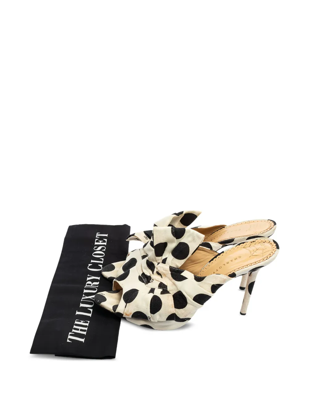 美品】CHARLOTTE OLYMPIA ドット柄サンダル 36 リボン 美品】CHARLOTTE