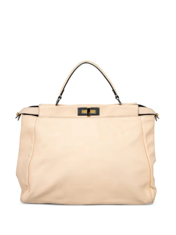 Fendi Pre-owned 2009 Peekaboo Tote Bag in Neutrals
