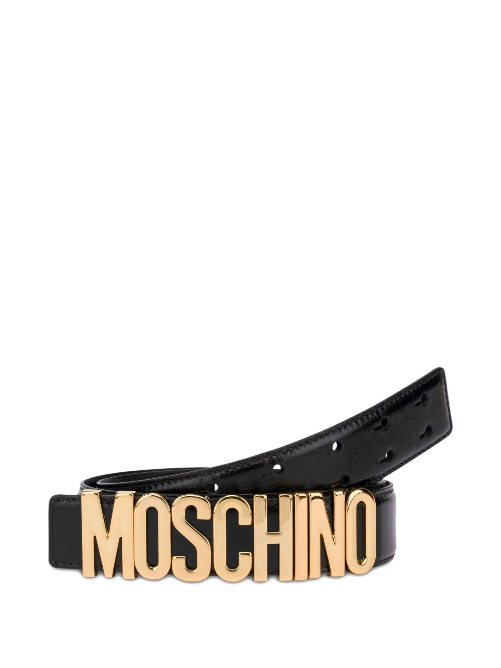 Moschino Riem met logogesp - Zwart