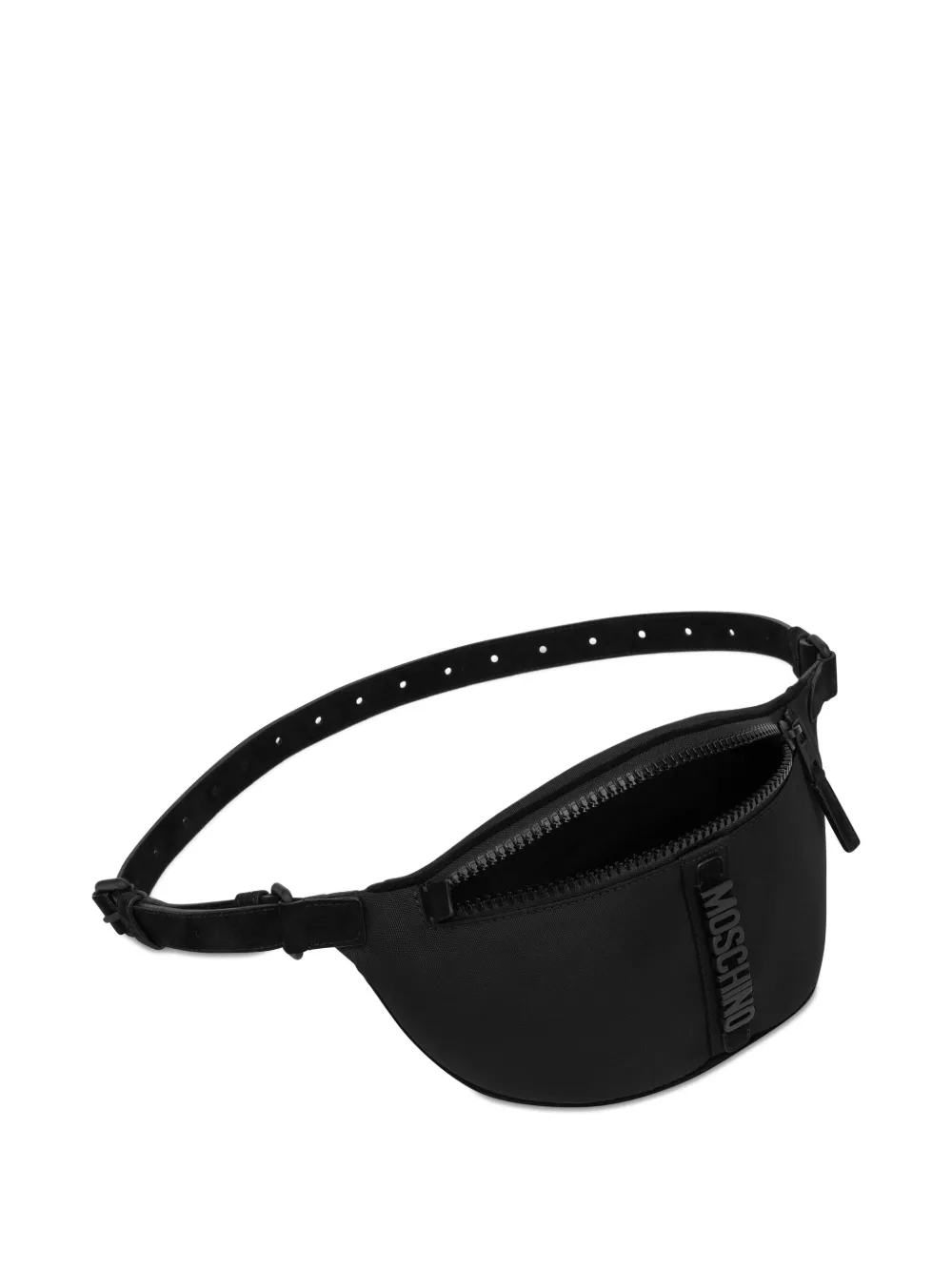 Moschino logo lettering belt bag Zwart