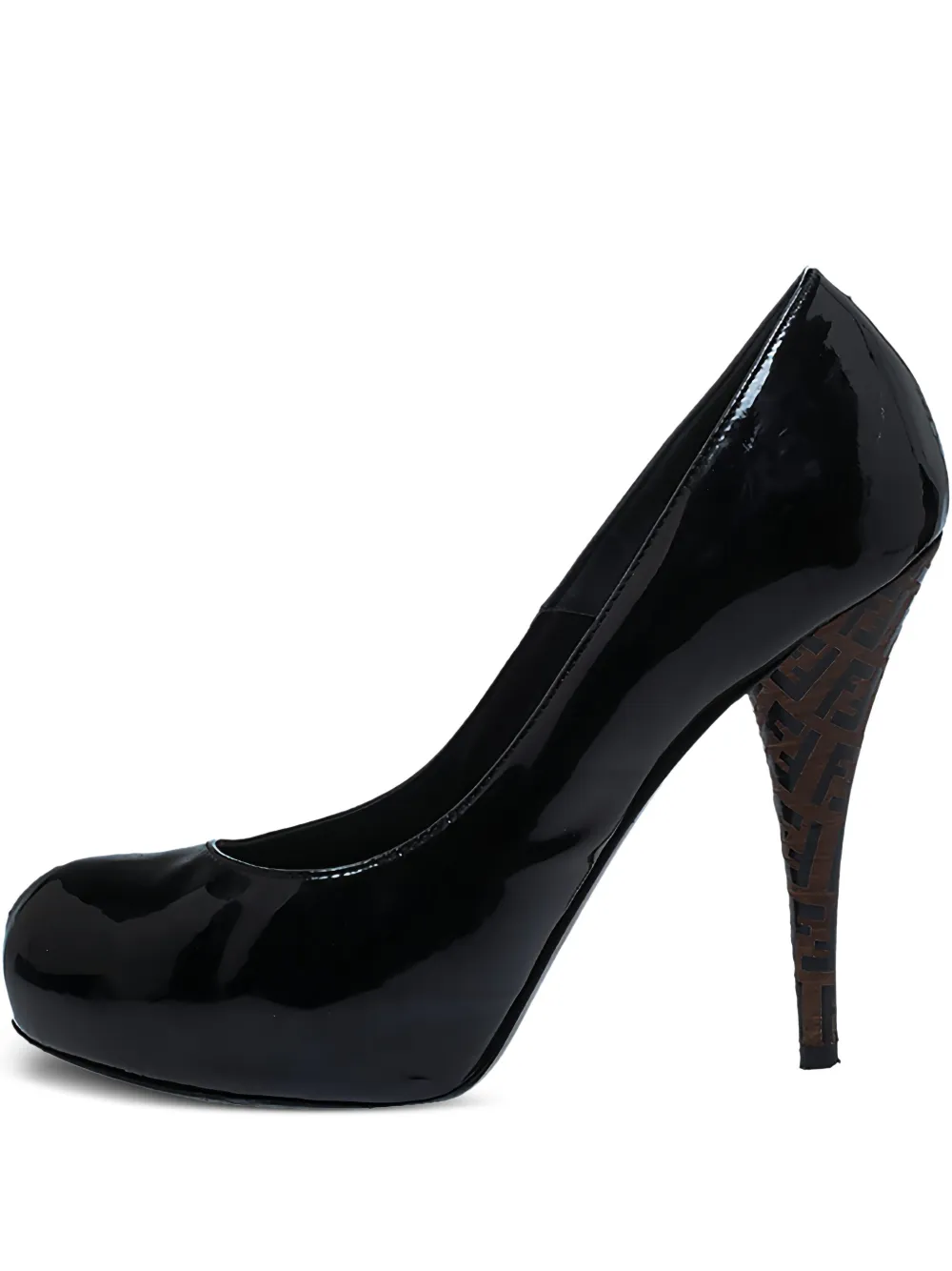 Fendi Pre-Owned 115MM Patent Leather FF Logo Pumps | Black | Image 1