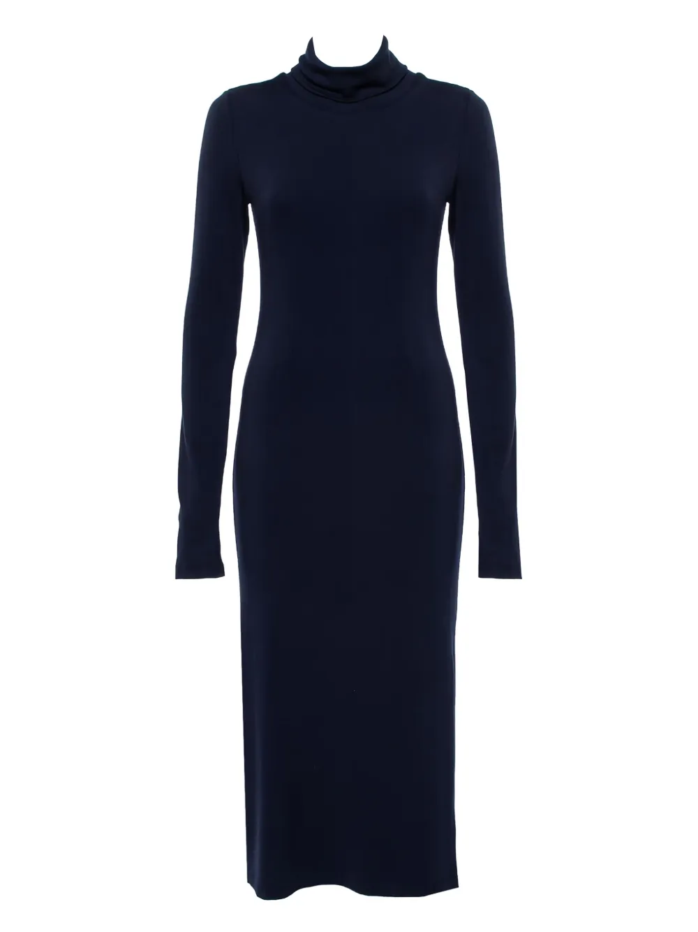 Pre-owned Alice And Olivia High-neck Long-sleeve Dress In Blue
