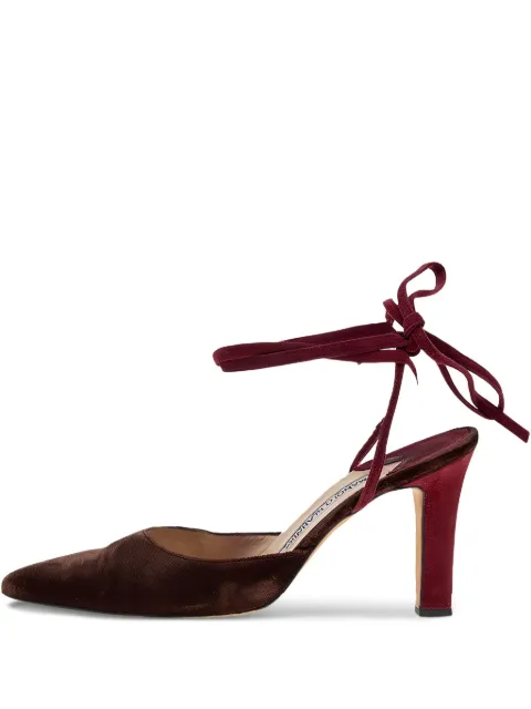 Manolo Blahnik zapatillas de archivo en terciopelo con tacón de 90mm
