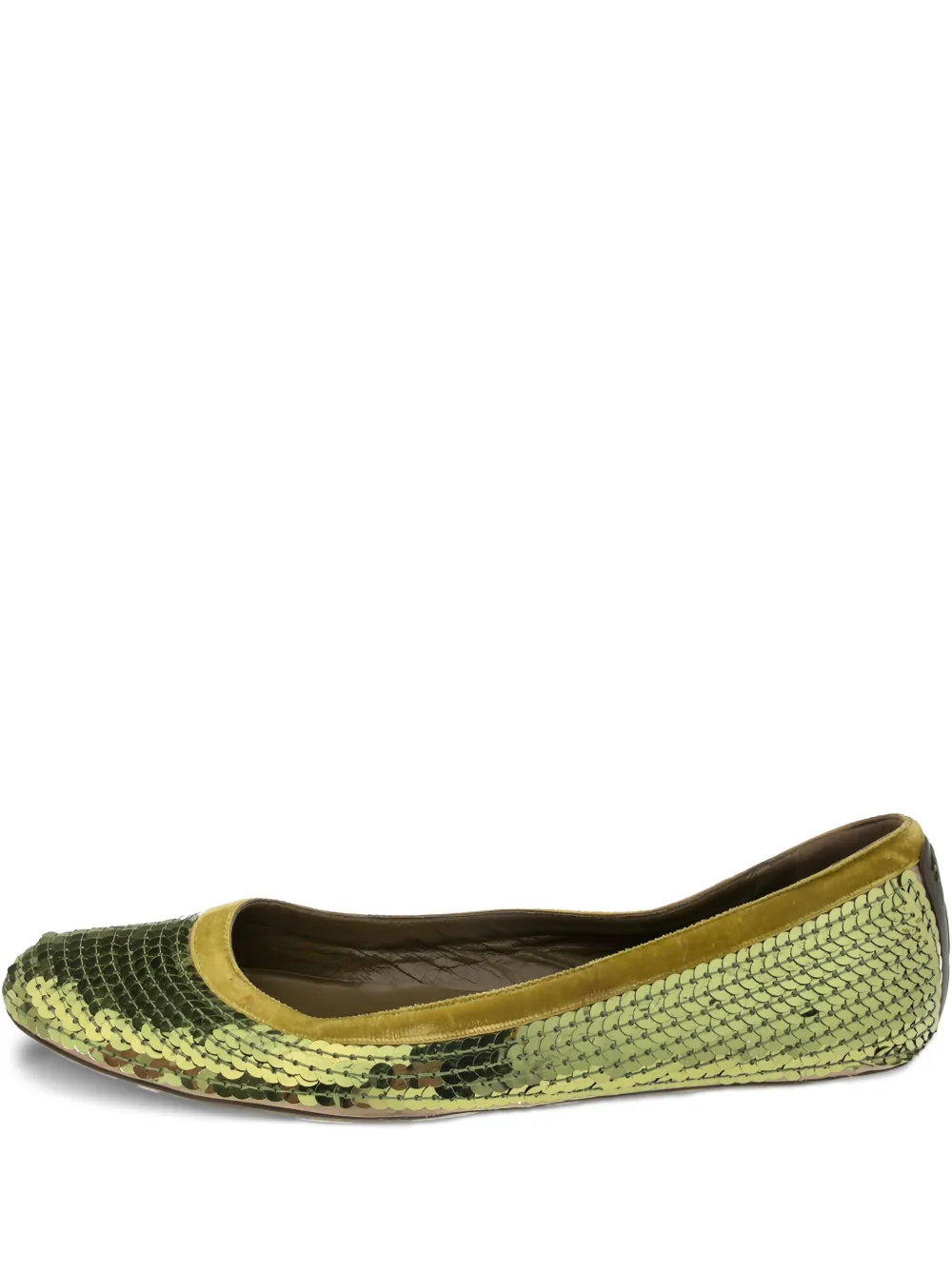 Gucci Pre-Owned sequinned ballet flats | Green | Image 1
