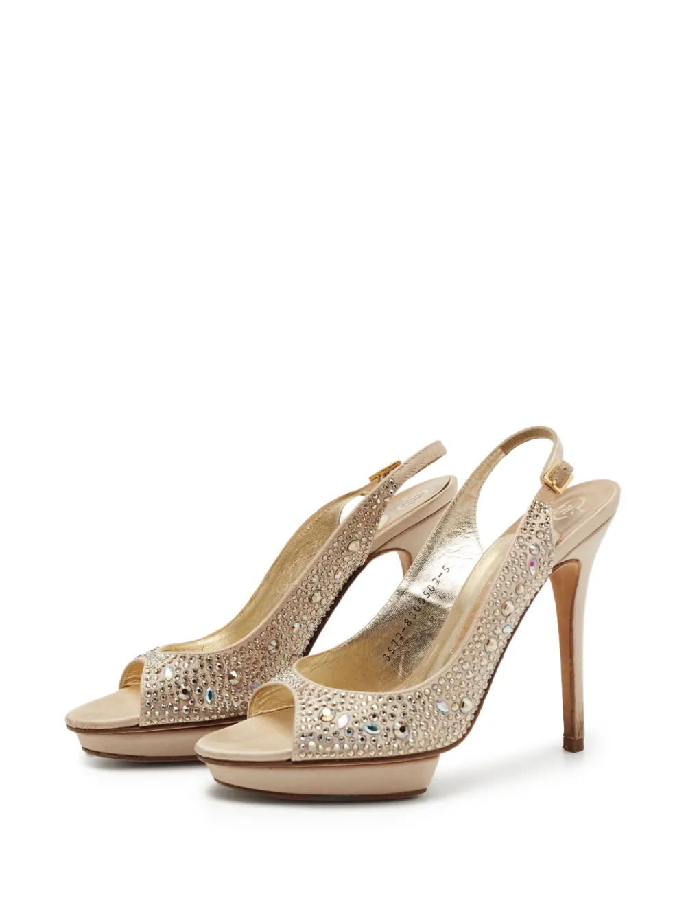 Gina pre-owned 120mm crystal-embellished sandals | Image 2