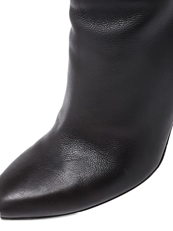 Jimmy Choo Pre-Owned 85mm Leather zip-up Boots | Brown | FARFETCH