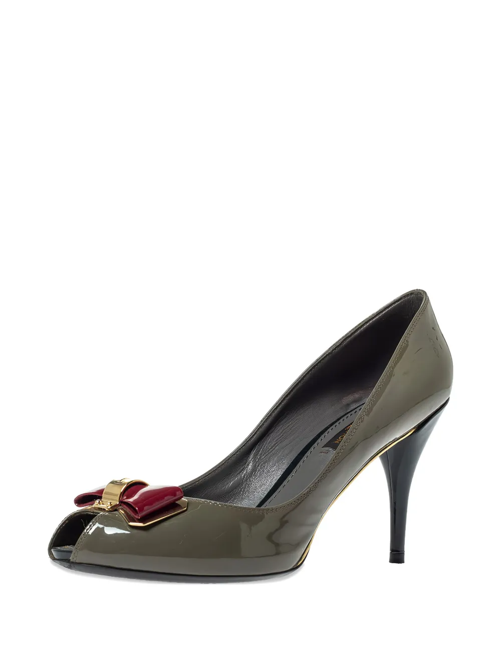 Louis Vuitton Pre-Owned Lakleren pumps met open neus - Grijs