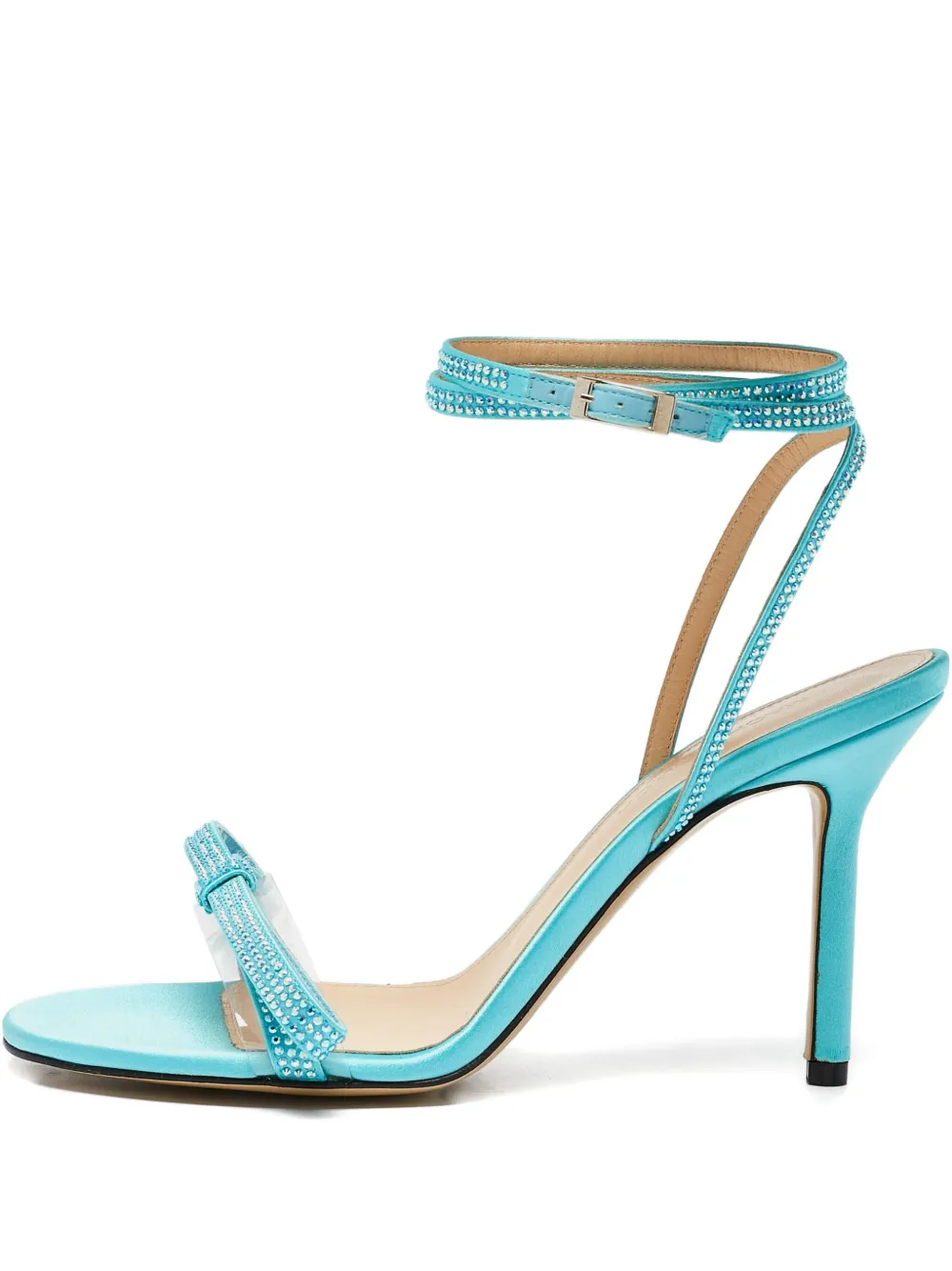 MACH & MACH pre-owned 90mm crystal bow sandals | Blue | Image 1