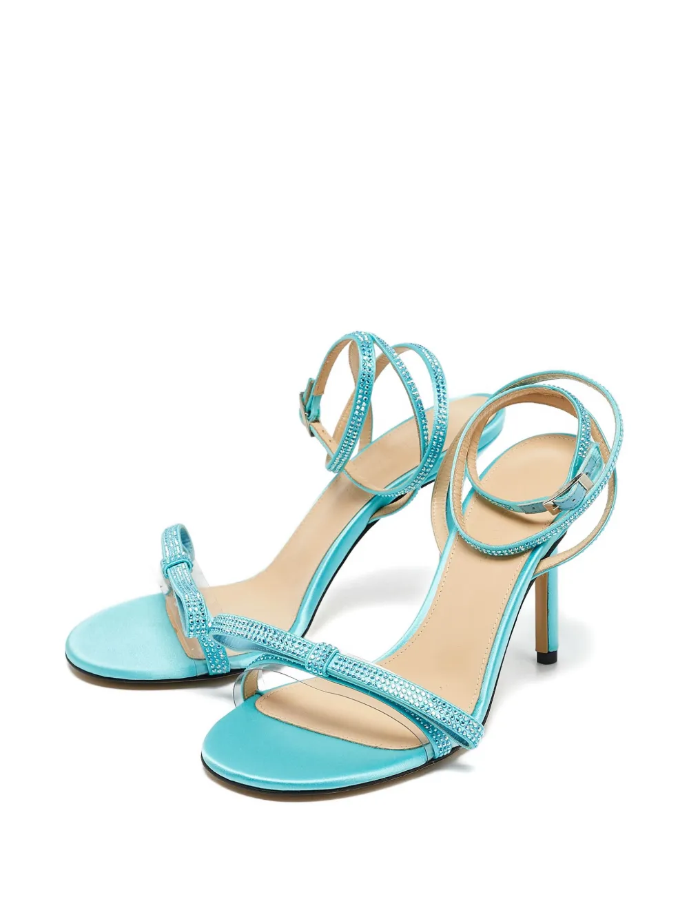 MACH & MACH Pre-owned 90 mm sandalen met kristallen strik - Blauw