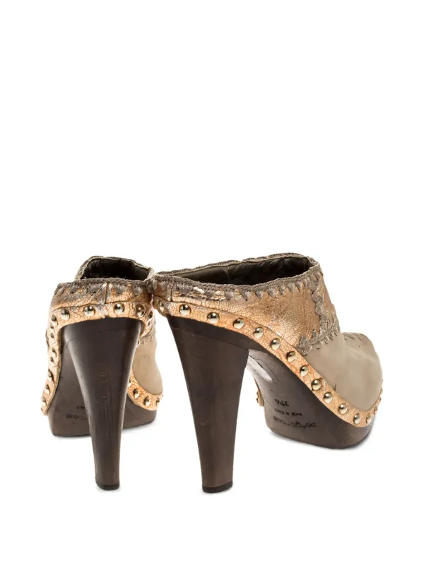 Sergio Rossi Vintage デコラティブヒール ミュール | ニュートラル