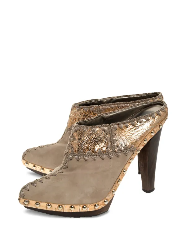 Sergio Rossi Vintage デコラティブヒール ミュール | ニュートラル