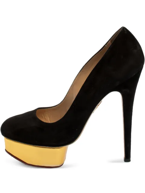 Charlotte Olympia pre-owned 145mm suede platform pumps