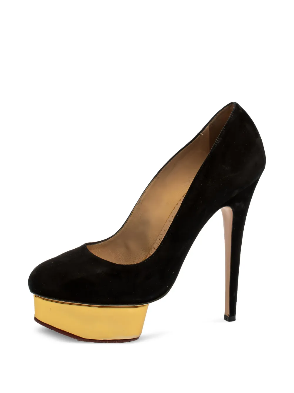 Charlotte Olympia Pre-owned 145 mm suède pumps met plateauzool - Zwart