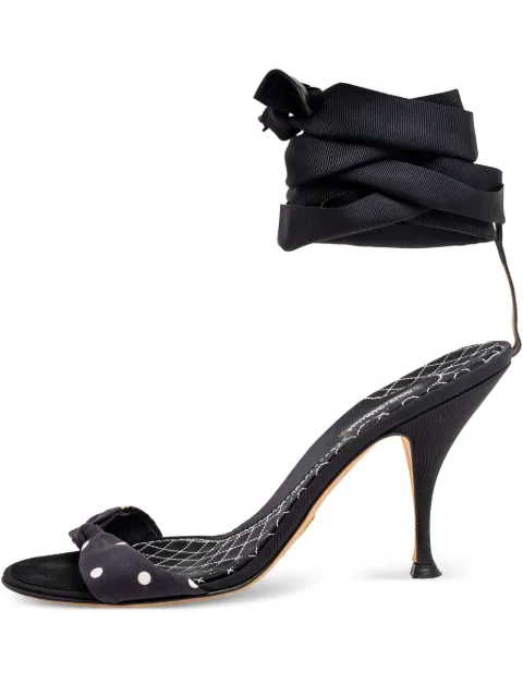 Dolce & Gabbana Pre-Owned 100mm polka-dot knotted sandals