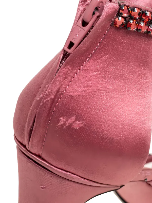 Gucci Pre-Owned ビジュー サテンサンダル 105mm | ピンク | FARFETCH JP