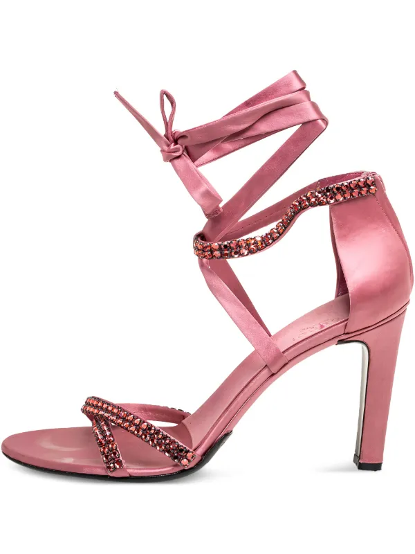 Gucci Pre-Owned ビジュー サテンサンダル 105mm | ピンク | FARFETCH JP