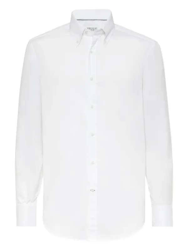 美品！BRUNELLO CUCINELLI フランネルコットンシャツS Brunello Cucinelli コットン シャツ | ホワイト | FARFETCH JP