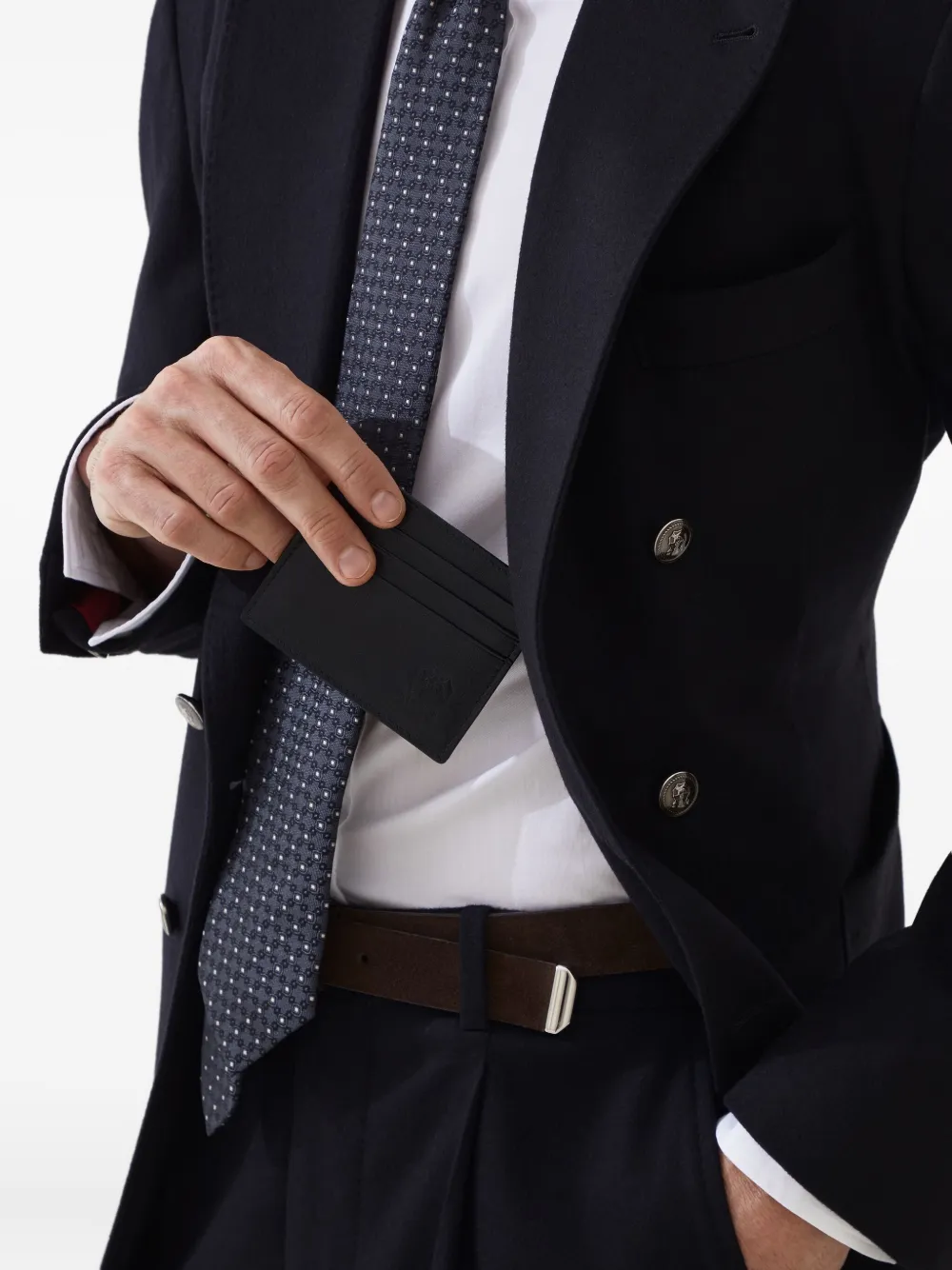 Brunello Cucinelli Leren pasjeshouder Zwart