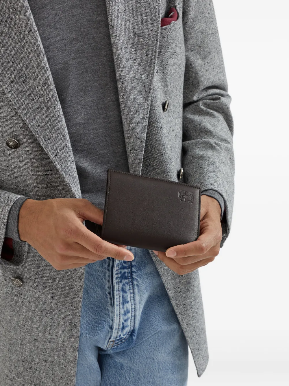 Brunello Cucinelli Leren portemonnee Bruin