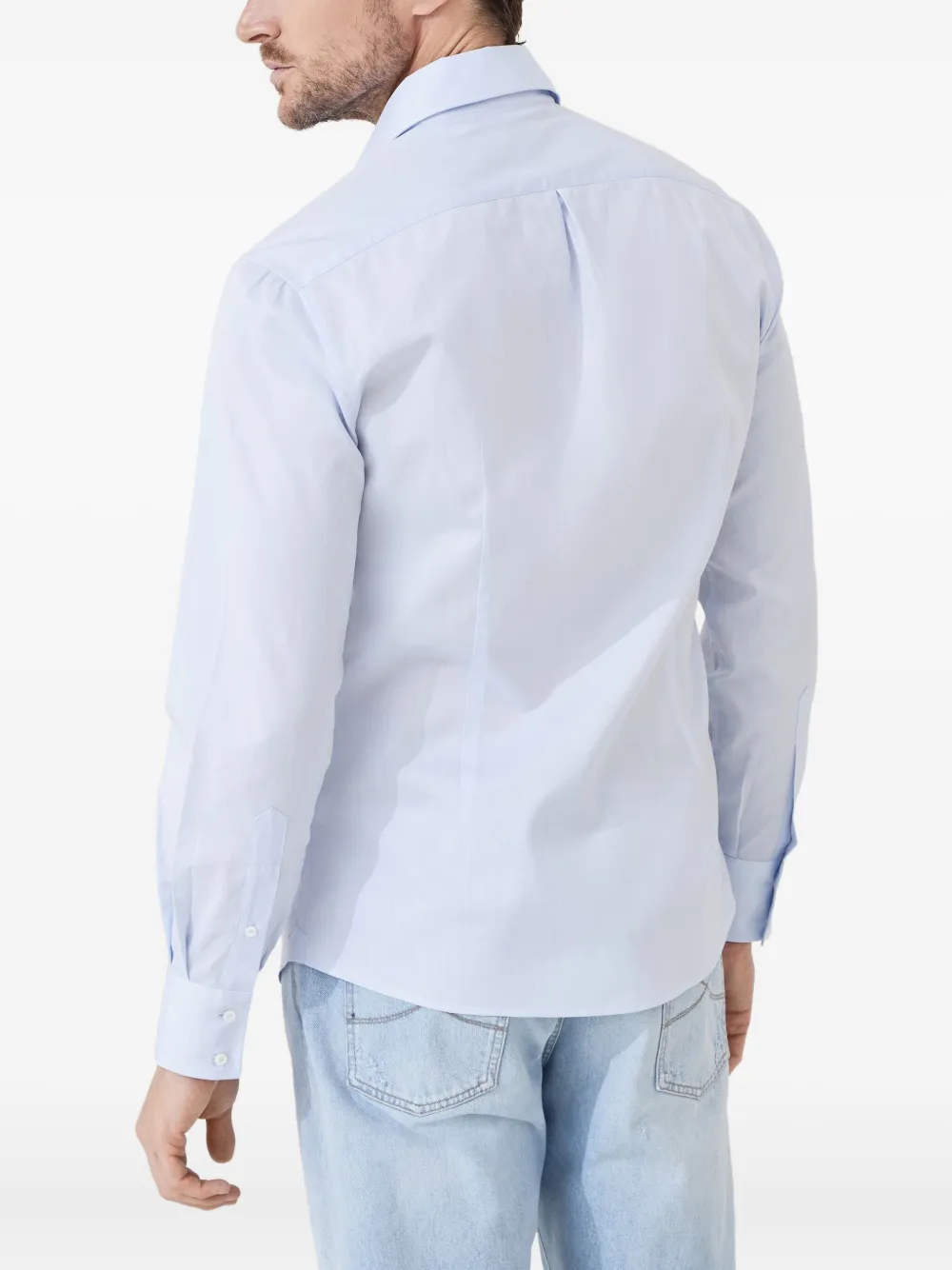 Brunello Cucinelli Twill overhemd Blauw