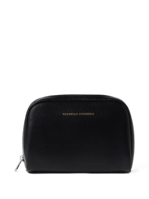 Brunello Cucinelli textured-leather wash bag