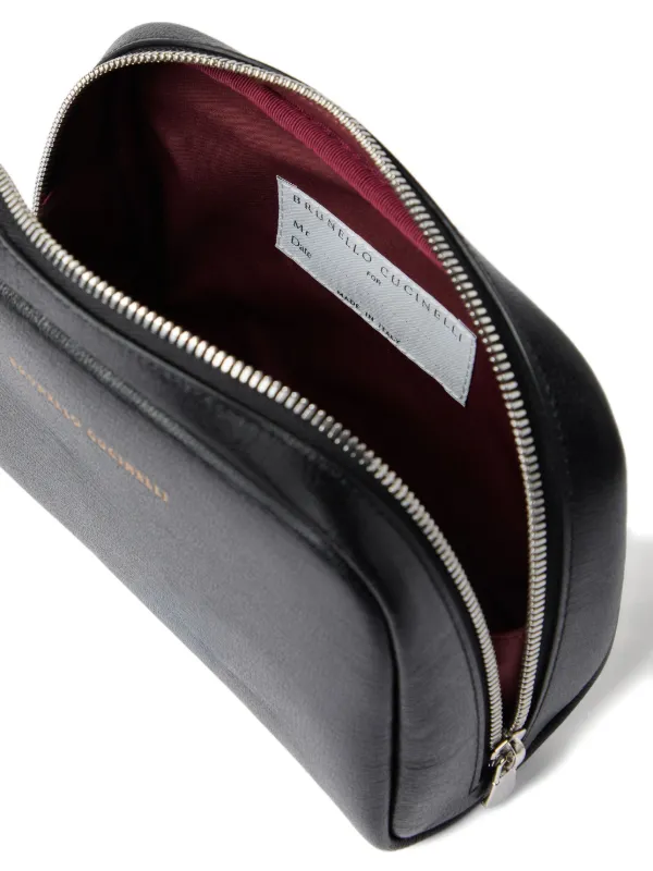 Brunello Cucinelli テクスチャードレザートラベルポーチ Brunello Cucinelli テクスチャードレザートラベルポーチ