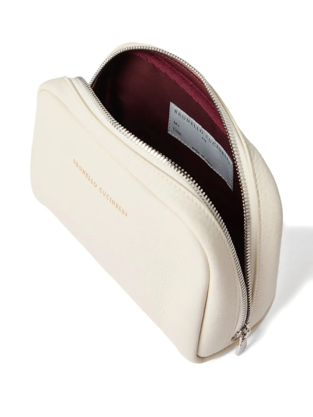Brunello Cucinelli Leren toilettas Wit