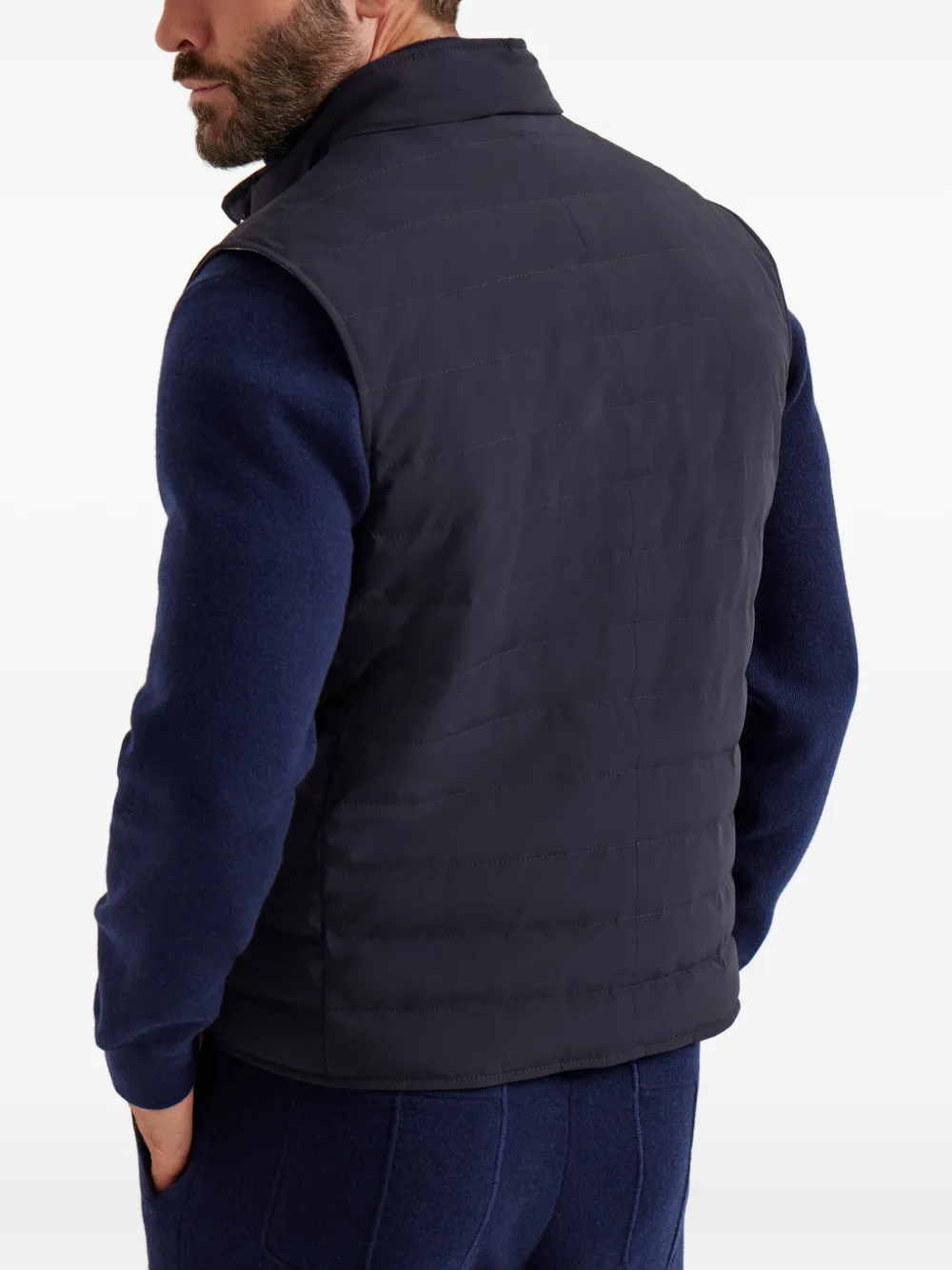 Brunello Cucinelli Bodywarmer met drukknoopsluiting Blauw