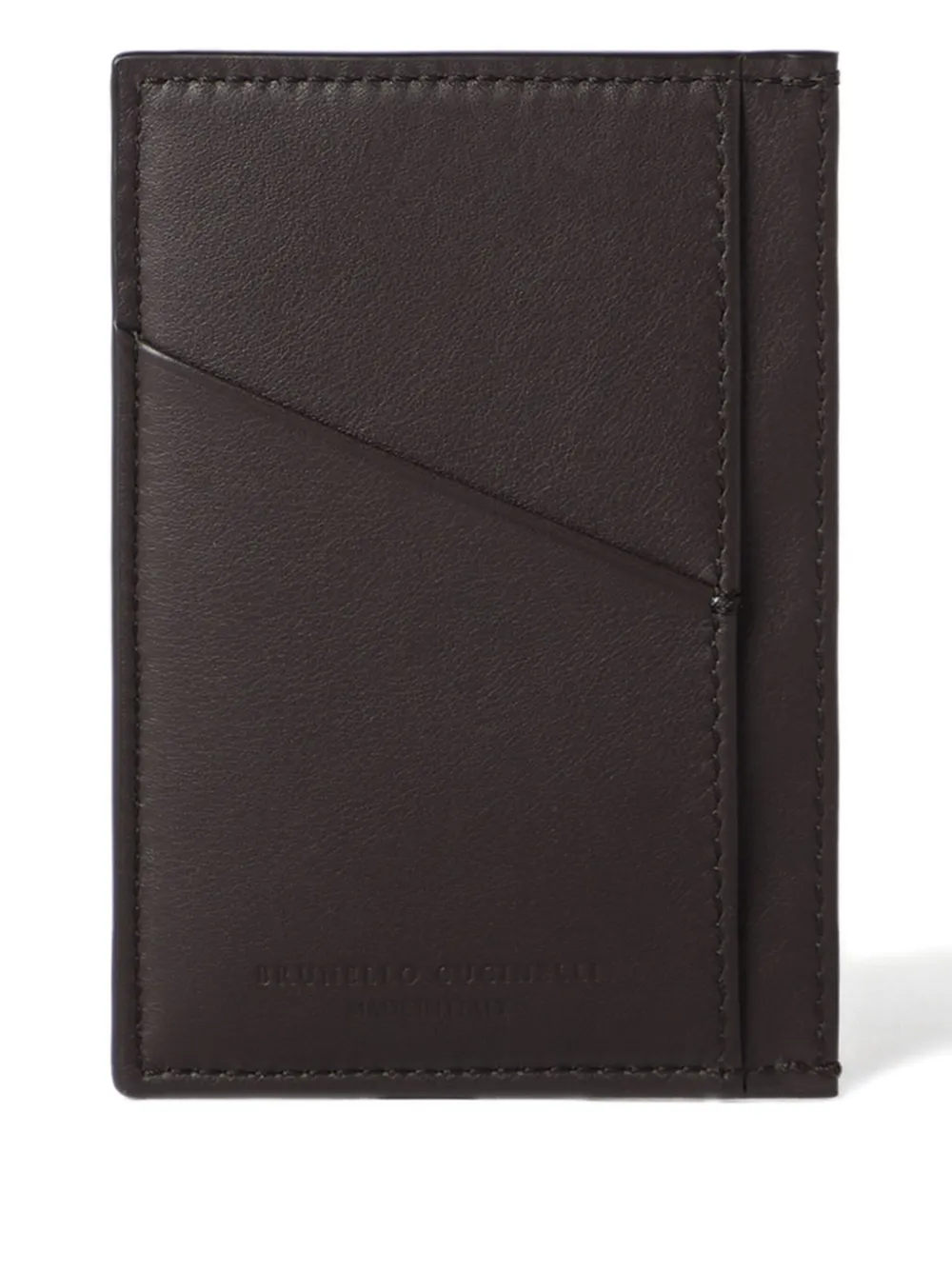 Brunello Cucinelli Leren pasjeshouder Bruin
