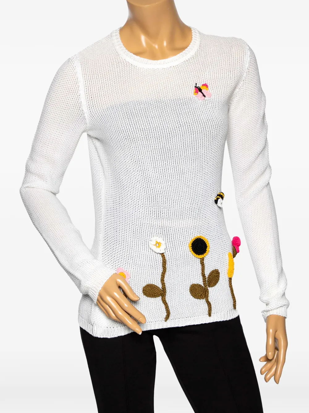Valentino Garavani Pre-Owned Gestrickter Pullover mit Applikation - Weiß