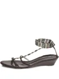 Giuseppe Zanotti Vintage 40mm pre-owned beaded ankle-strap sandals - Brown