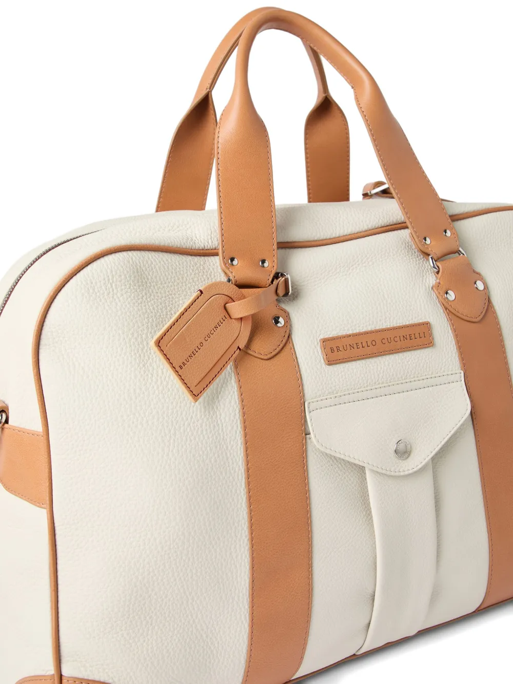 Brunello Cucinelli Reistas met leren afwerking Beige