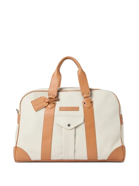 Brunello Cucinelli Reisetasche mit Lederbesatz