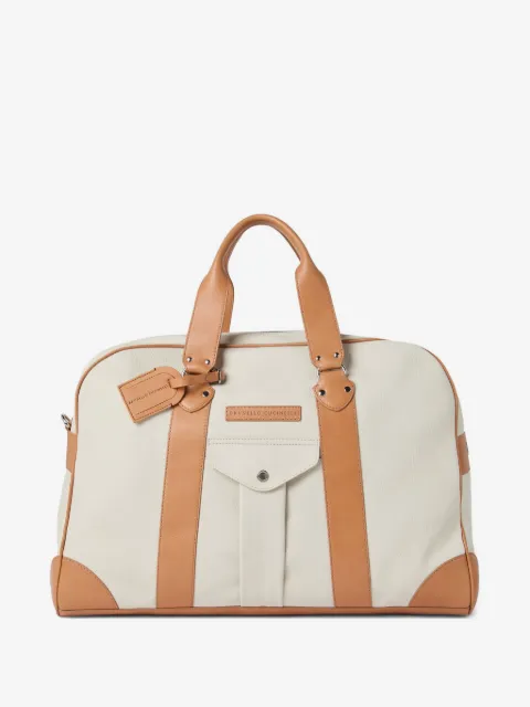Brunello Cucinelli leather-trimmed street bag