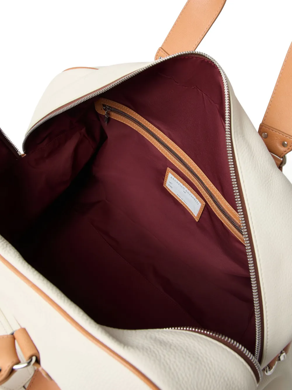 Brunello Cucinelli Reistas met leren afwerking Beige