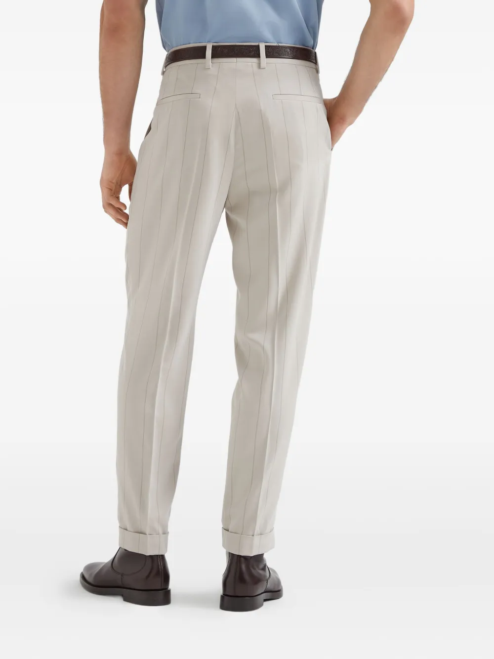 Brunello Cucinelli Pantalon met krijtstreep Beige