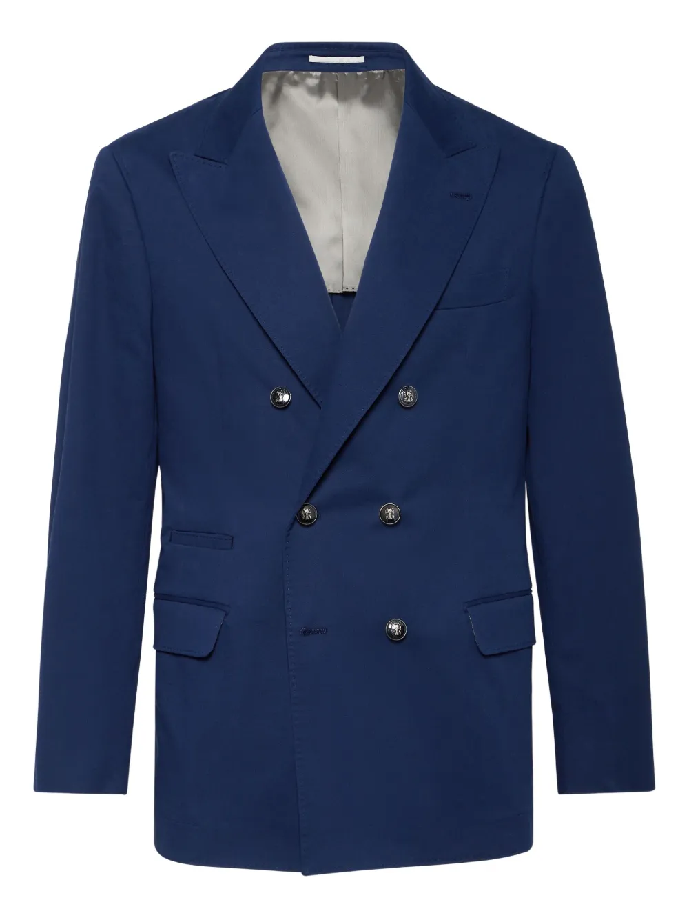 Brunello Cucinelli Blazer met dubbele rij knopen Blauw