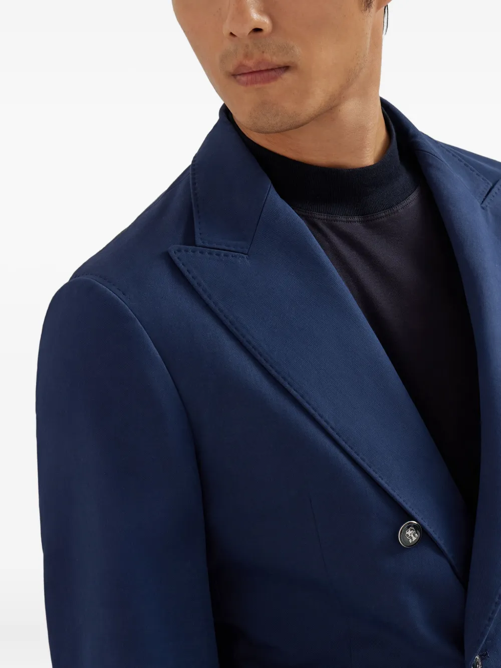 Brunello Cucinelli Blazer met dubbele rij knopen Blauw