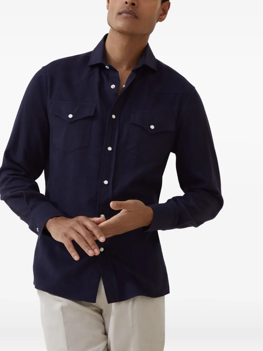 Brunello Cucinelli Easy overhemd Blauw