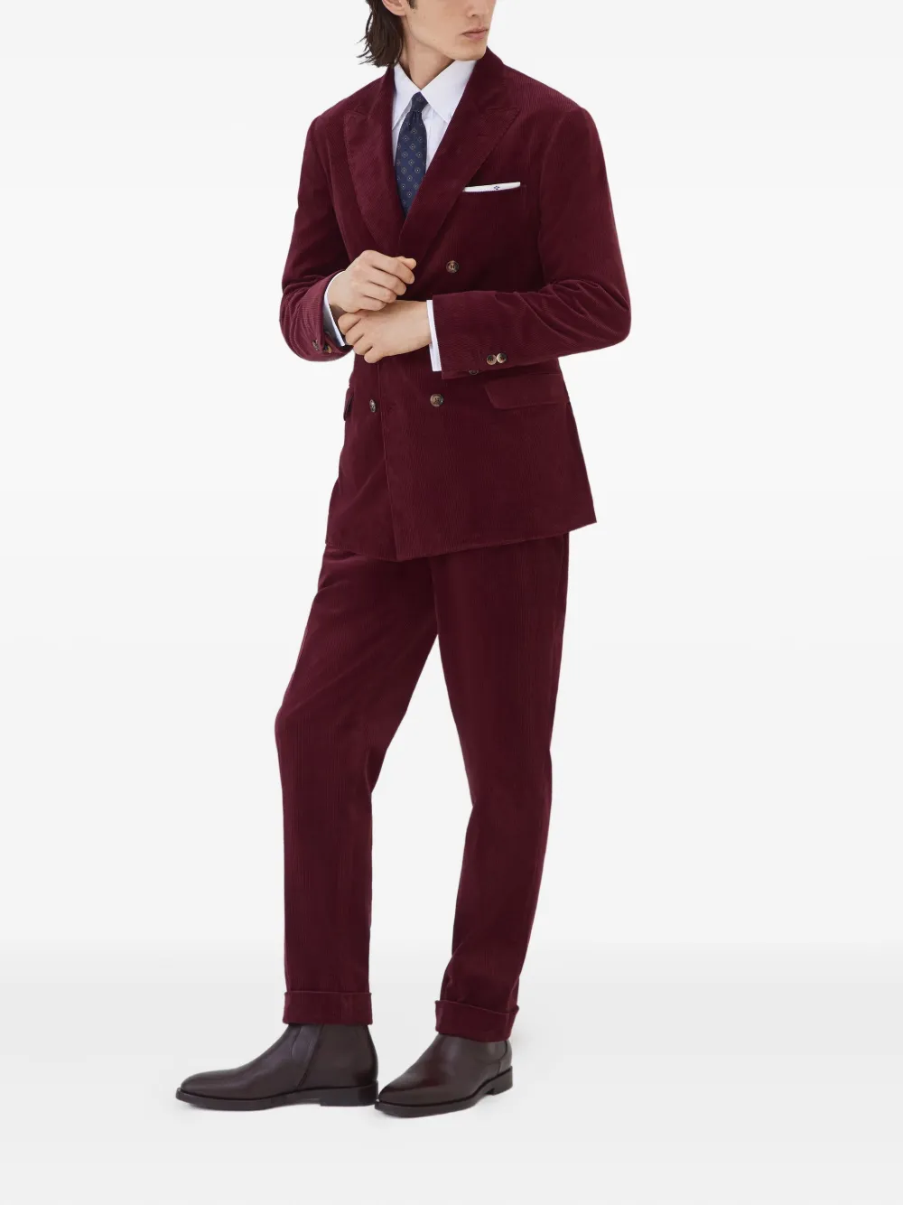 Brunello Cucinelli Ribfluwelen broek - Rood